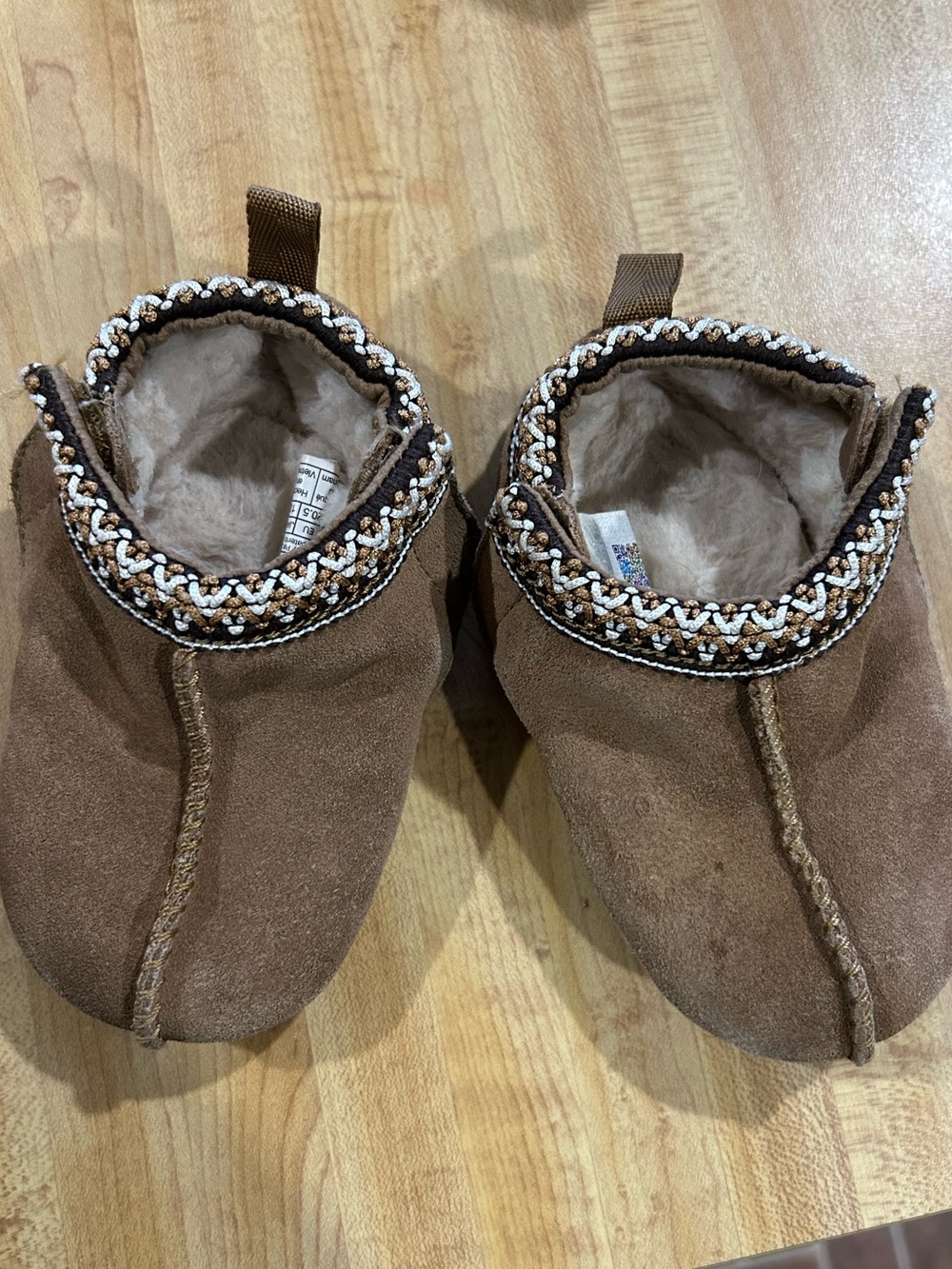 UGG Toddler Chestnut Braided-Trim Faux-Fur Slipper Boots